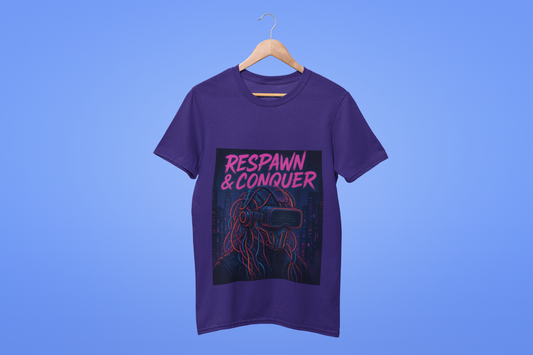 Funky Fox Respawn & Conqure T-Shirt – Play Hard, Rise Strong